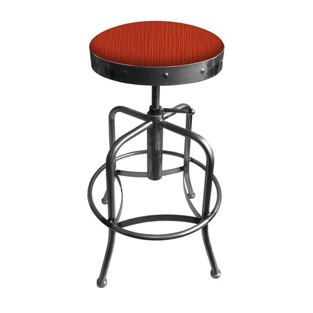 HOLLAND BAR STOOL CO Adjustable Stool, Clear Coat Finish, Graph Poppy Seat 910CL021